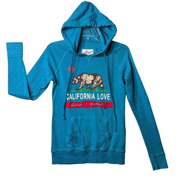 Reflex Hoodie Womens Medium California Love Bear Surf Patrol Pullover Graphic - Picture 1 of 8